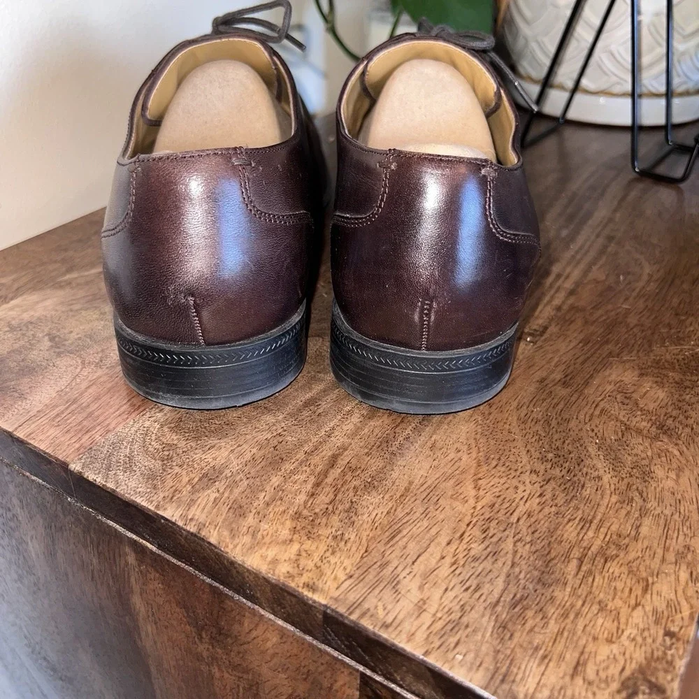 COLE HAAN ADAMS CAPTOE  BROWN LEATHER Lace Up Shoes‎ Workwear SIZE 10 (C11975)